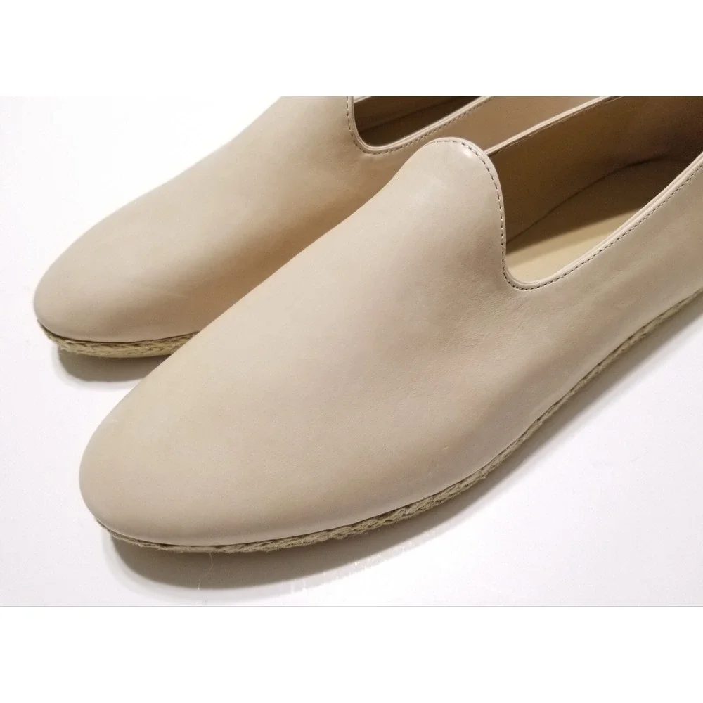 Vince Malia Leather Espadrilles Flat Loafers Sandember Beige NIB Size 9.5 $175 - Picture 12 of 16
